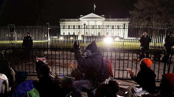 Protestas ante la Casa Blanca en Washington. 