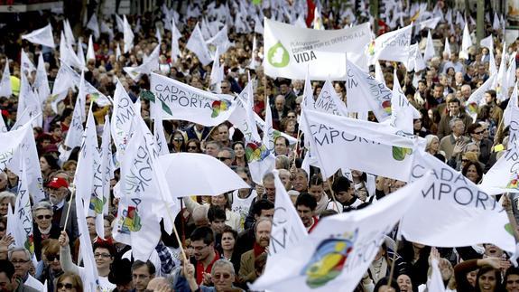 Manifestación contra el aborto, el pasado noviembre, en Madrid.