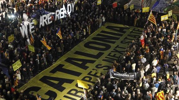 Protestas en Cataluña poco días después del 9-N. 