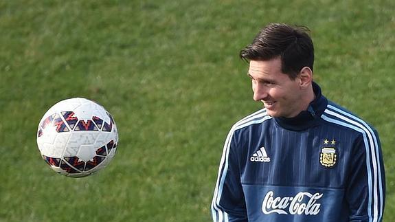 Leo Messi, se entrena pensando en semifinales. 