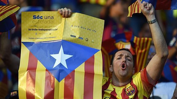 Aficionado del Barcelona en la final de Berlín. 