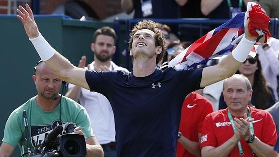 Andy Murray celebra el triunfo de Gran Bretaña. 
