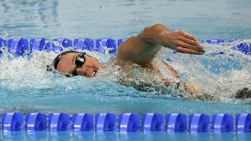 Melani Costa, durante la carrera. 