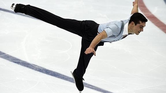 Javier Fernández, durante la Copa Rostelecom de Moscú. 