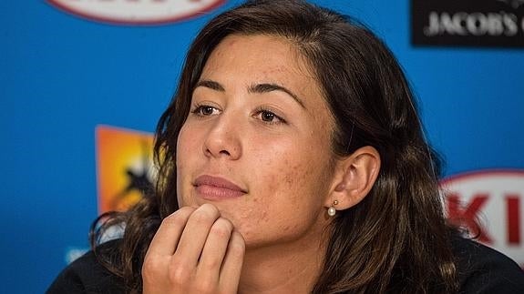 Muguruza, en rueda de prensa. 