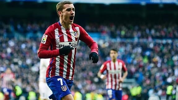 Griezmann celebra su gol ante el Real Madrid. 