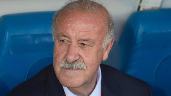 Vicente del Bosque, en el reciente partido ante Georgia. 