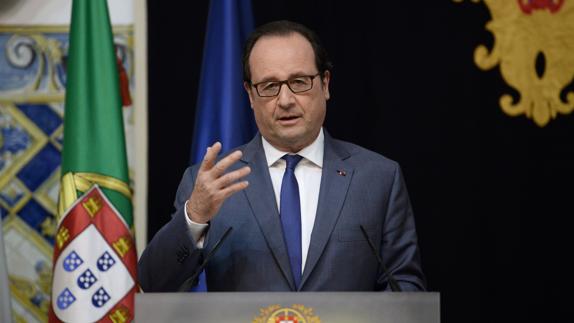 Hollande, durante su visita a Portugal. 
