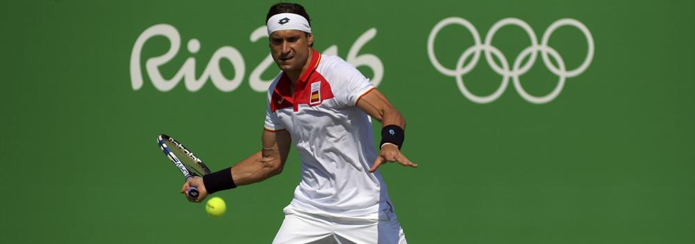 David Ferrer, durante el partido de Juegos Olímpicos. 