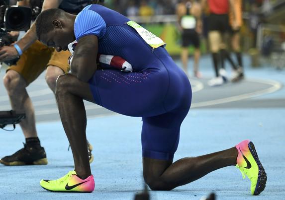 Gatlin, tras la final. 