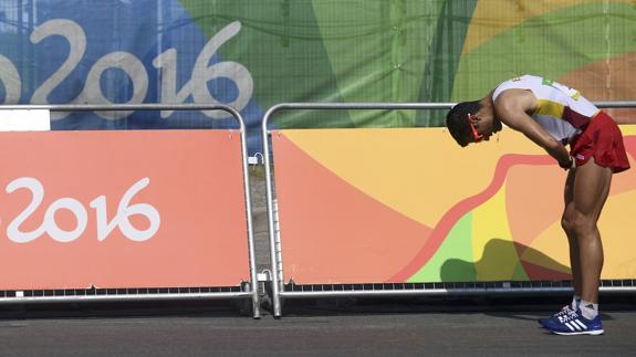 Miguel Ángel López, en los 50 km marcha. 