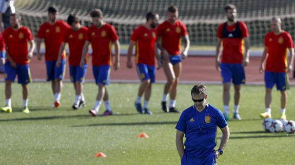 Julen Lopetegui, durante un entrenamiento. 