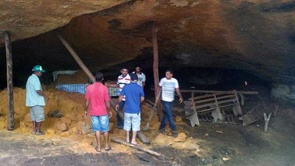 Imagen de la gruta tras el derrumbe