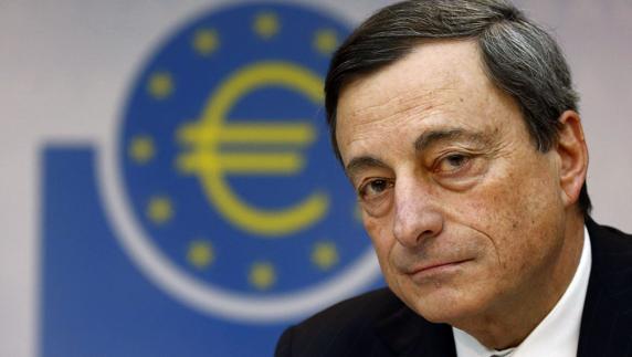 Mario Draghi en la sede del Banco Central Europeo