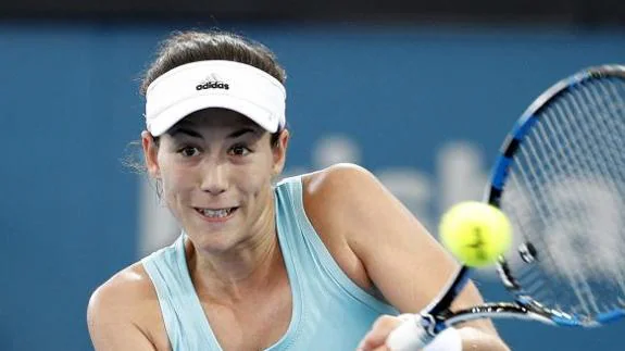 Garbiñe Muguruza, en su partido de cuartos. 