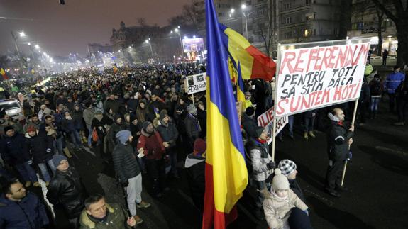 Protestas en Rumanía.