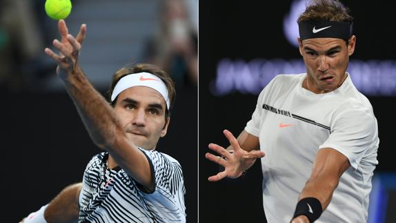 Roger Federer y Rafael Nadal. 