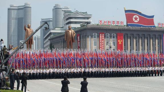 Un desfile en Corea del Norte.