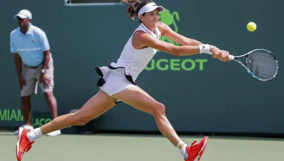 Garbiñe Muguruza, en el torneo de Miami. 