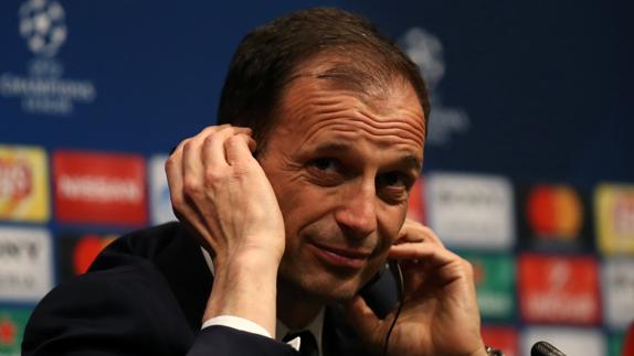 Allegri, en rueda de prensa. 