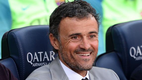 Luis Enrique, en el banquillo. 