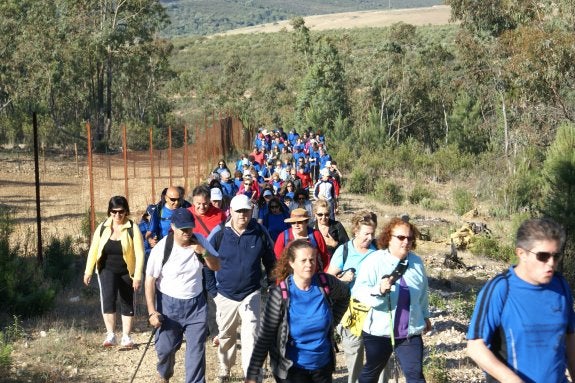 Senderistas en uno de los tramos de la ruta. :: e.g.r.