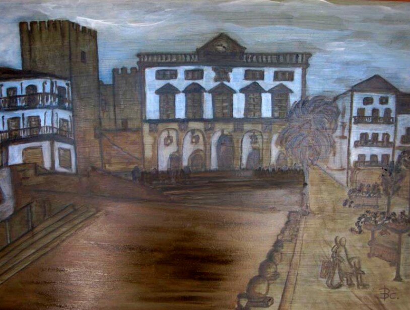 Obra titulada 'Rincón municipal', de Bravo.  