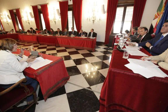 Un momento de la sesión de pleno celebrada ayer en la Diputación Provincial :: lorenzo cordero