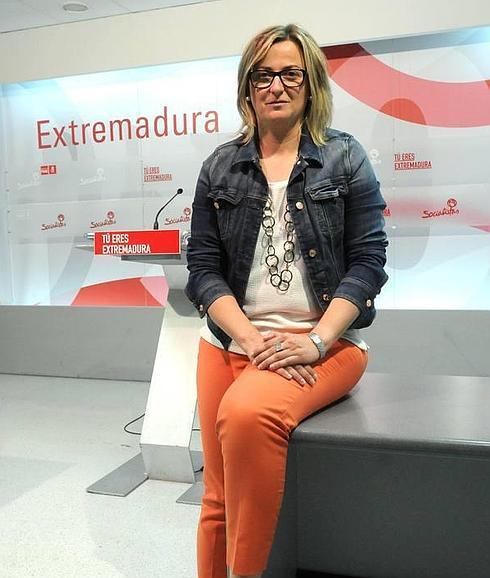 Blanca Martín Delgado, el pasado martes en la sede socialista de Mérida.