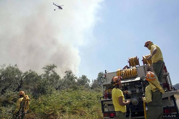 Avance del fuego este viernes. 