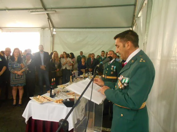 Un momento de la intervención del capitán, Simón Sevilla. :: MAM