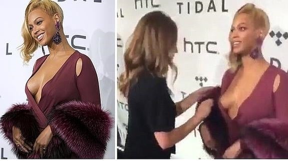 La cantante norteamericana antes y durante el incidente:: REUTERS | TWITTER