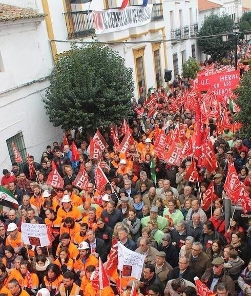 Imagen de la movilización en Monesterio