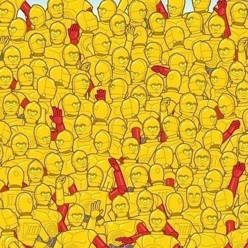 ¿Ves la estatuilla del premio Oscar entre los C3PO?