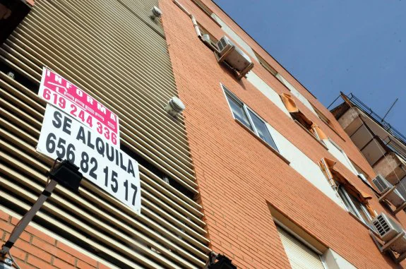 Carteles de viviendas en alquiler en la capital autonómica. :: BRÍGIDO