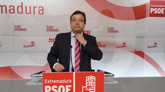 Guillermo Fernández Vara, esta mañana en Mérida