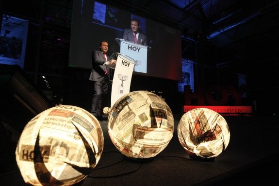 El director de HOY, Ángel Ortiz, en un momento de su discurso.