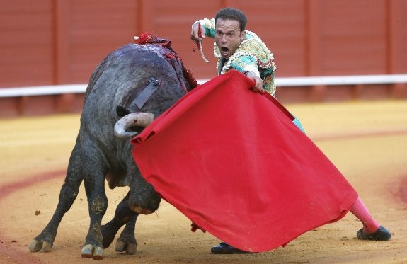 Antonio Ferrera con el 'mecanizado' de Victorino en 2015. :: hoy