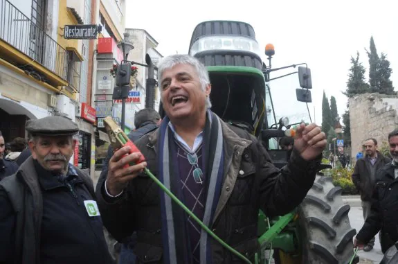 Luis Cortés durante una manifestación celebrada por La Unión en Mérida. :: hoy