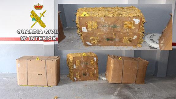 La Guardia Civil interviene 440 kilos de tabaco seco en rama de contrabando