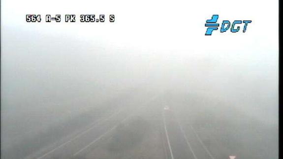 Imagen de la cámara de la DGT en el punto kilométrico 365 en la A-5, cerca de Lobón / DGT