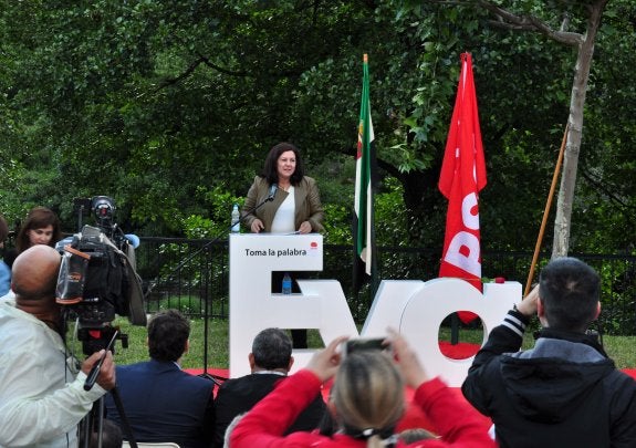 Eva María Pérez, en el acto de ayer. :: HOY