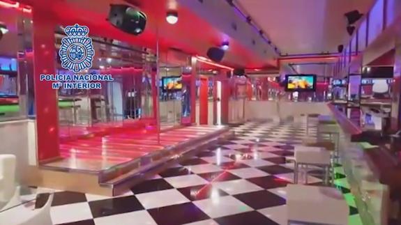 Imagen del club registrado por la Policía Nacional en la operación