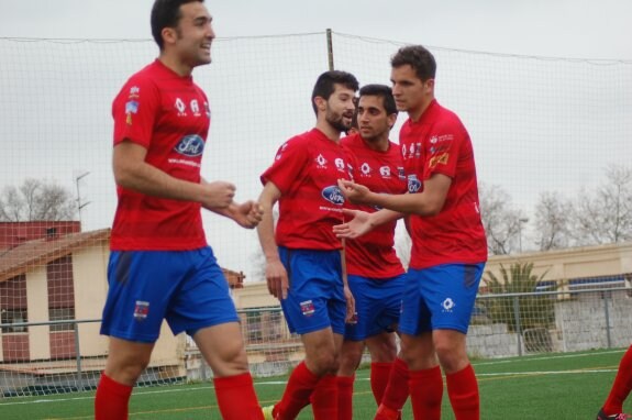 El Diocesano celebra un gol de Jaime Corchado esta temporada. :: JCR