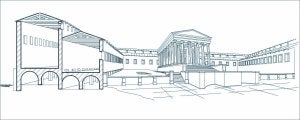 Nueva reconstrucción ideal sobre el Templo de Diana, uno de los elementos analizados en la investigación. ::                             HOY