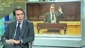 José María Aznar, durante su entrevista ayer en Antena 3. ::
R. C.