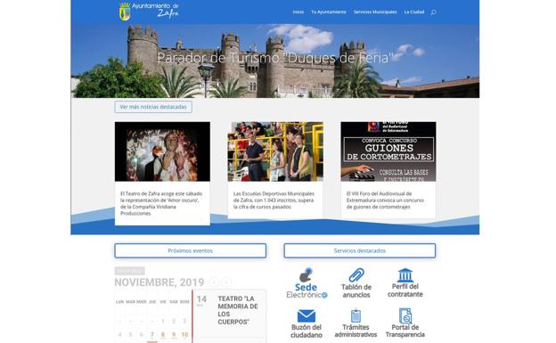 Aspecto de la nueva web 