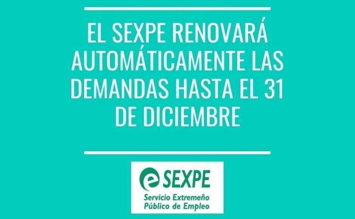 El Sexpe renovará automáticamente las demandas de empleo hasta el 31 de diciembre