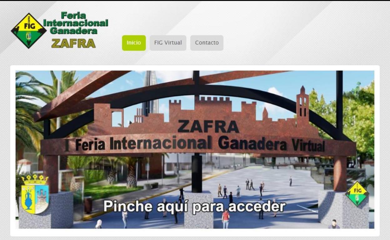 PAntalla de acceso a la lataforma virutal desde www.figzafra.es 