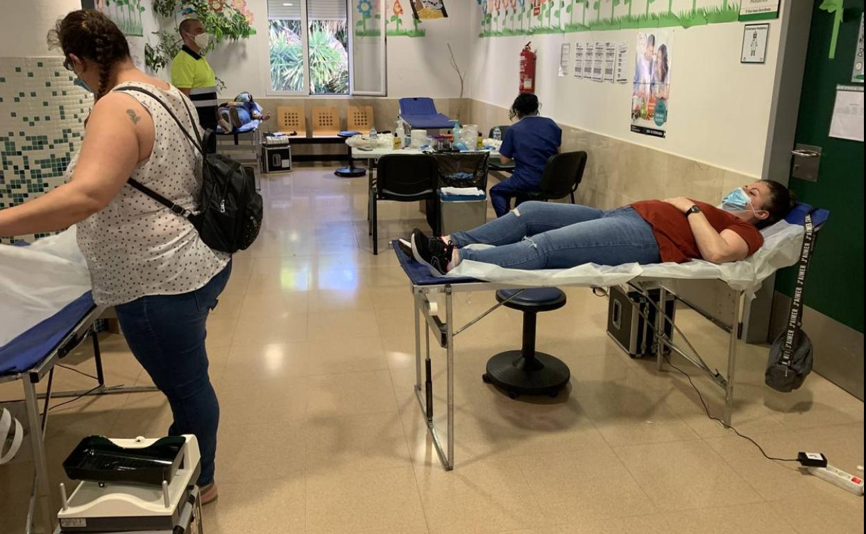 Donaciones de sangre en el cenro de salud en junio 
